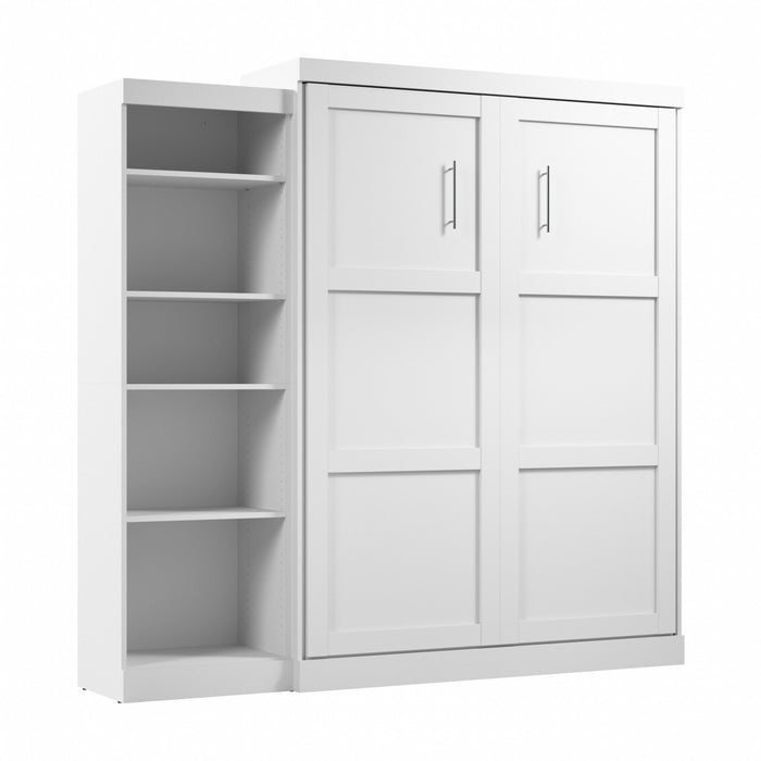 Bestar Pur Queen Murphy Shelving Unit 90-Inch Wall Bed - White