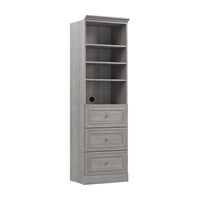 Bestar Versatile 25 W Closet Organizer with Drawers - Platinum Grey
