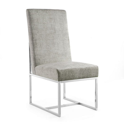 Manhattan Comfort Element Velvet Dining Chair - Steel|Chaise de salle à manger Element de Manhattan Comfort en velours - acier