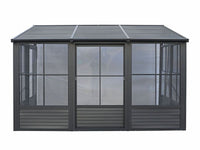 Florence - Wall Mounted Solarium 8x12 Metal Roof In Black