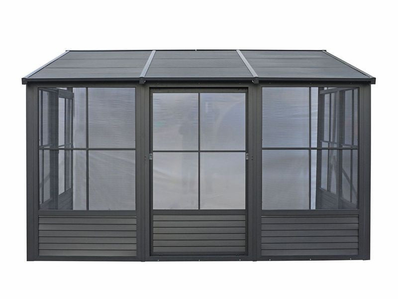 Florence - Wall Mounted Solarium 8x12 Metal Roof In Black