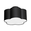 Dainolite Phlox 3 Light Flush Mount Small Matte Black Black/White Shade Lamp