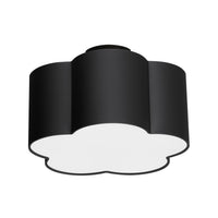 Dainolite Phlox 3 Light Flush Mount Small Matte Black Black/White Shade Lamp