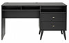 Milo Desk with Side Storage and Two Drawers - Black