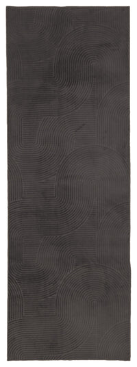 Elion Contemporary Charcoal Washable Rug 1'10