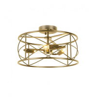 Dainolite Calah 3 Light Semi-flush Mount Incandescent Aged Brass Lamp