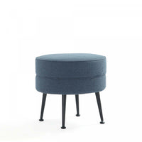 Bailey Mid-Century Modern Upholstered Accent Ottoman in Blue