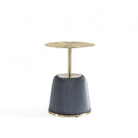 Anderson Modern Metal Top Upholstered End Table in Gray