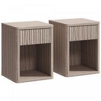 HOMCOM Modern Nightstand Set of 2, Bedside Table for Bedroom, Grey