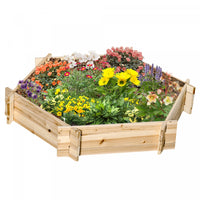 Outsunny 39'' X 36'' Screwless Raised Garden Bed, Hexagon Planter Box, Easy Diy Herb Garden For Vege