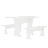 Coney Mid-Century Modern 3-Piece Dining Set in White 