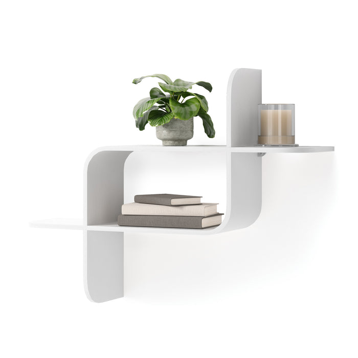 Umbra Modern Wood Montage Wall Shelf - White