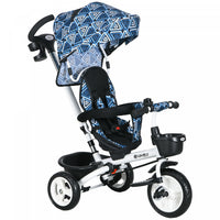 Qaba Toddler Tricycle, 6 In 1 Stroller Bike With Parent Push Handle, Canopy, Storage Baskets, Cuphol
