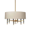 Dainolite Langford 6 Light Chandelier Vintage Bronze Cream Shade Lamp