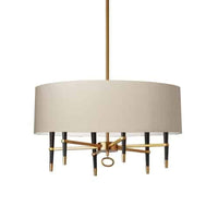Dainolite Langford 6 Light Chandelier Vintage Bronze Cream Shade Lamp