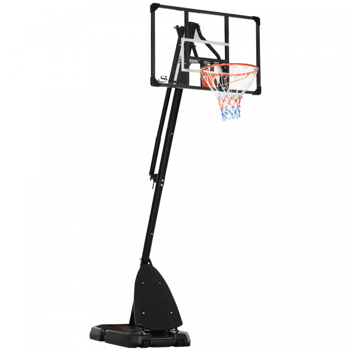 Soozier Portable Basketball Hoop W/ Wheels, Weighted Base, 115.4\"-137.8\"