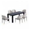 Flor and Rockaway Modern Industry Chic 7-Piece Dining Set in Wheat and Black
