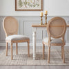 Ethan Solid Wood Rubberwood Dining Chair Set of 2 Pieces with Upholstered Seat,Beige | Ethan lot de 2 chaises de salle a manger en bois massif (hevea) avec assise rembourree, beige