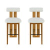 Sophia Indoor Modern Rubberwood Bar Stool Set of 2 with Supportive Backrest,Ivory&Walnut | Sophia – Lot de 2 tabourets de bar modernes d’interieur en bois d’hevea avec dossier de soutien, couleur ivoire et noyer