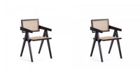 Hamlet Industry Chic Wood Armchair in Black and Natural - Set of 2 Dining Chair
