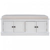 Daniel Solid Wood Storage Bench With 4-door Shoe Cabinet With Adjustable Shelves - White