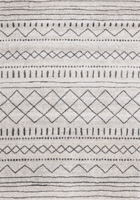 Emmett Cream Grey Tribal Inspired Frieze Rug, 7'10