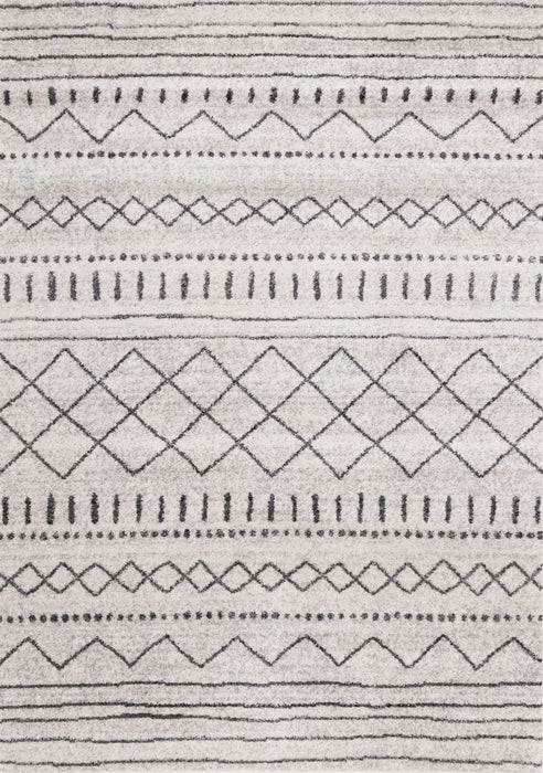 Emmett Cream Grey Tribal Inspired Frieze Rug, 7'10\" x 10'6\" Indoor Area Rug