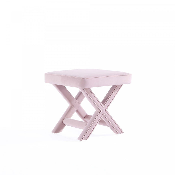 Abigail Mid-Century Modern Upholstered Velvet Accent Bench in Pink