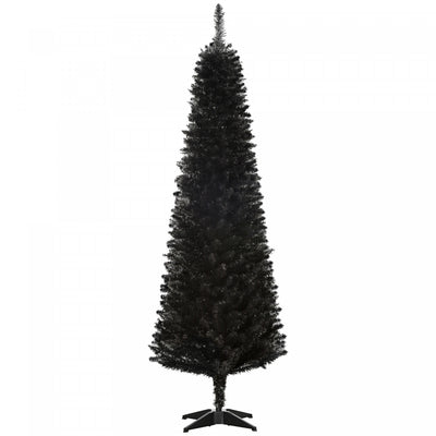 Homcom 6ft Pencil Slim Artificial Christmas Tree With 390 Realistic Branches|Homcom Sapin De Noel Artificiel Mince Avec 390 Branches Realistes