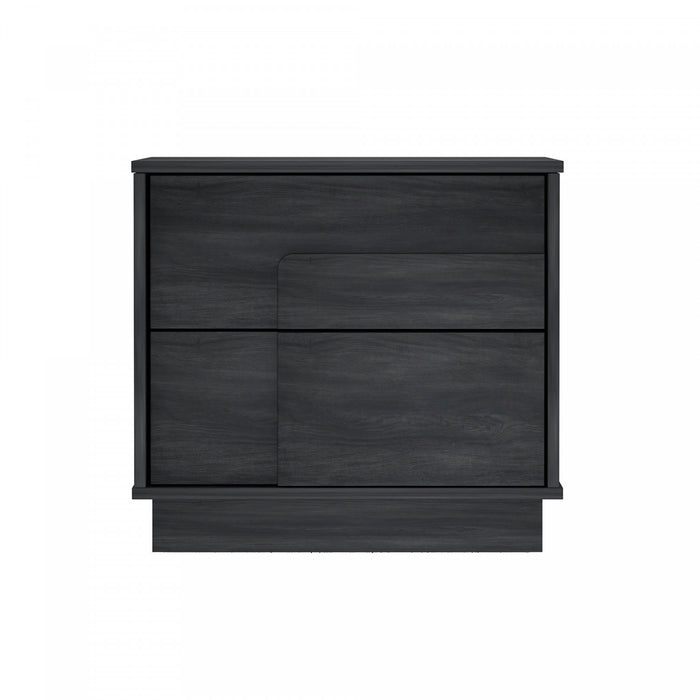 Horizon Modern 22\" Nightstand in Charcoal Gray (2-Drawer)