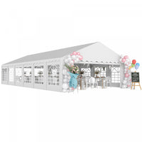 Outsunny 20' X 40' Large Party Tent With Removable Window Sidewalls, White