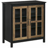 HOMCOM Kitchen Sideboard with Glass Doors Buffet Cabinet Accent Cabinet