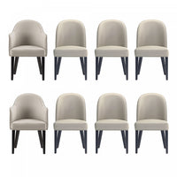 Hillman Modern 8-Piece Dining Chair Set in Light Gray 