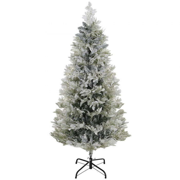 Homcom Flocked Pencil Artificial Christmas Tree With Realistic Branch Tips
