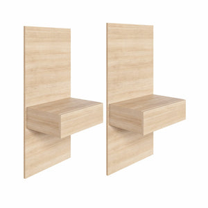 Nordika Milano Floating Nightstand Extension Panel Set Of 2 - Natural Blonde Oak