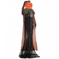 Homcom Halloween Skull Pumpkin Ghost Animatronic Prop W/ Light Up Eyes