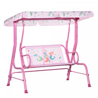 Outsunny 2-seat Kids Porch Swing Chair, Children Outdoor Patio Furniture Lounge Chair For Garden, Wi