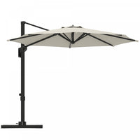 Outsunny 10' Offset Patio Umbrella 360° Rotation Cantilever Umbrella, White