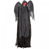 Homcom Winged Grim Reaper Animatronic Prop W/ Light Up Eyes, For Party