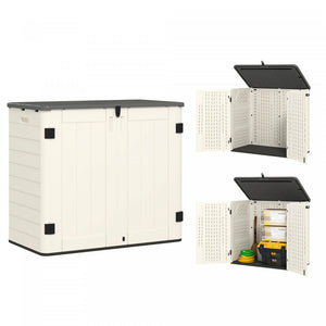 Outsunny 185 Gallon Storage Cabinet With Openable Top And Lockable Doors