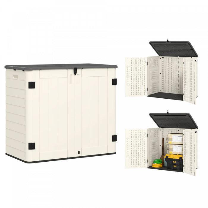 Outsunny 185 Gallon Storage Cabinet With Openable Top And Lockable Doors