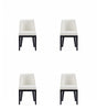Gansevoort Modern Wood Vegan Leather Dining Chair in Ivory - Set of 4 | Chaise de salle a manger moderne en bois et cuir vegetalien Gansevoort, ivoire - Lot de 4