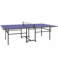Soozier Full Size Ping Pong Table, Folding Table Tennis Table Set, Blue