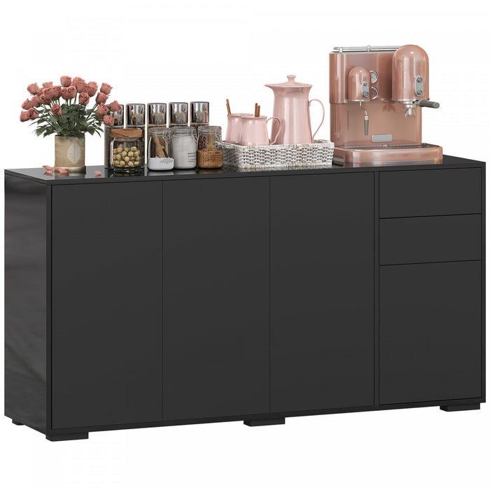 HOMCOM Kitchen Sideboard with Push-Open Drawers and Storage Cabinets