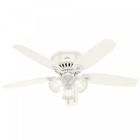 Builder Low Profile Ceiling Fan with Light Fixture - White 