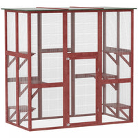 Pawhut Large Outdoor Catio Enclosure, Weatherproof Cat House With Asphalt Roof, Wooden Cat Patio Cag