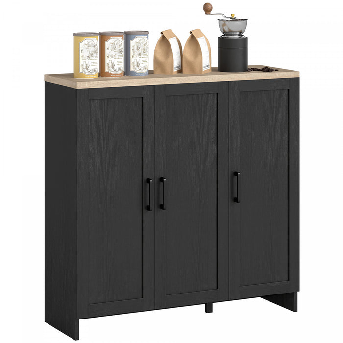 HOMCOM Modern Sideboard Buffet Cabinet with Adjustable Shelves Black