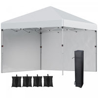 Outsunny 10' X 10' Pop Up Canopy Tent With Removable Sidewalls Carry Bag