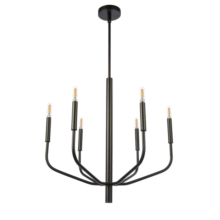 Dainolite Eleanor 6 Light Chandelier Matte Black Lamp