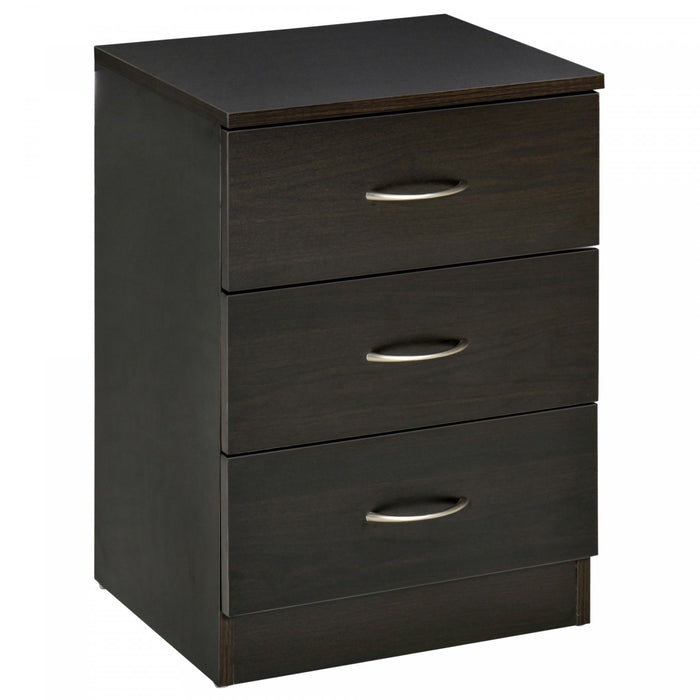 HOMCOM Bedside Table, Night Stand with 3 Drawer for Bedroom